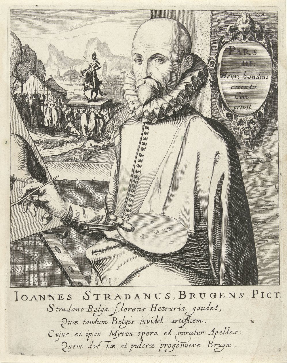 Porträtt av Jan van der Straet av Simon Frisius