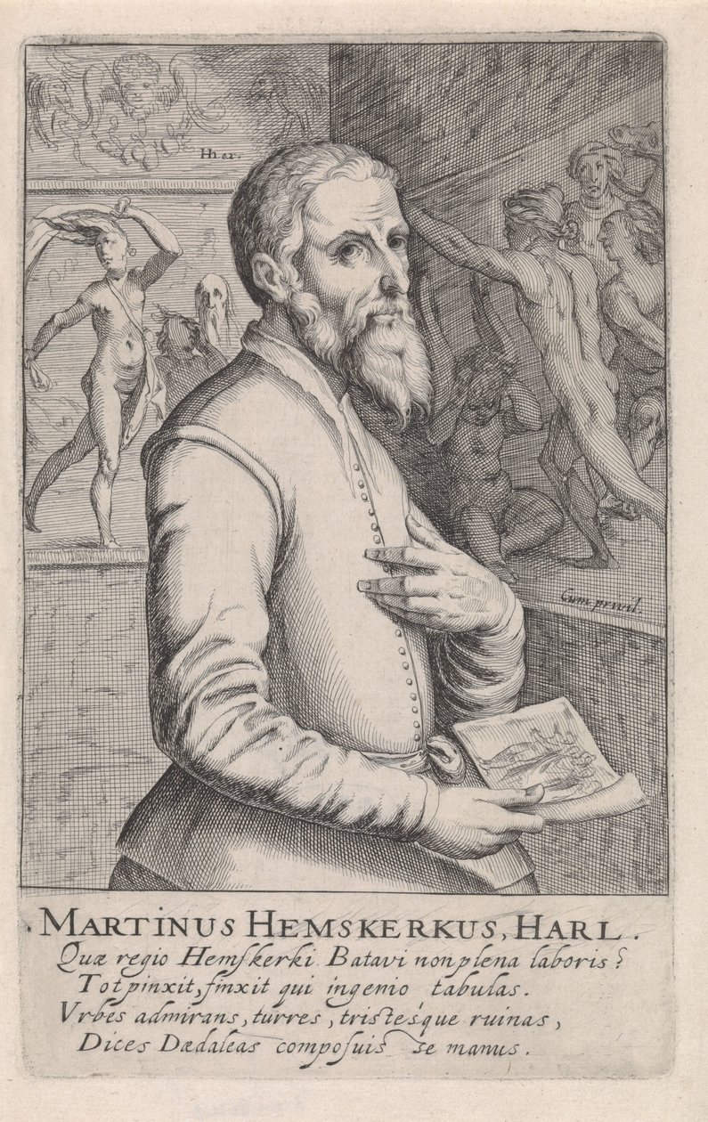 Porträtt av Maarten van Heemskerck av Simon Frisius