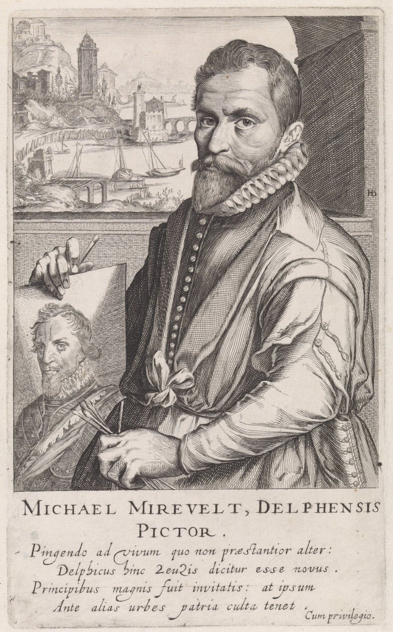 Porträtt av Michiel Jansz. van Mierevelt av Simon Frisius