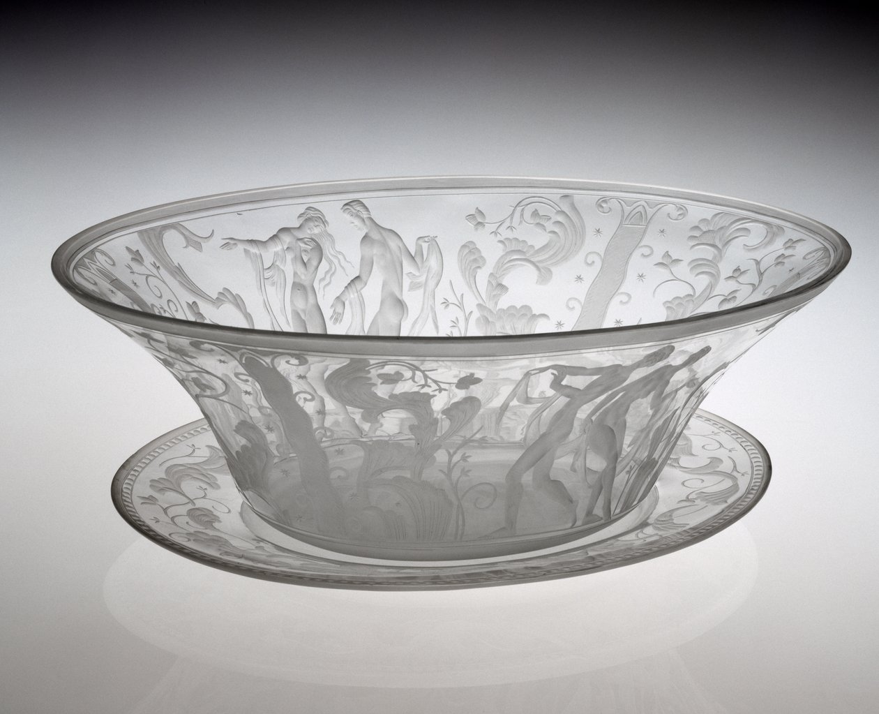 Centerpiece Bowl, designad 1920, tillverkad 1929 (glas) av Simon Gate