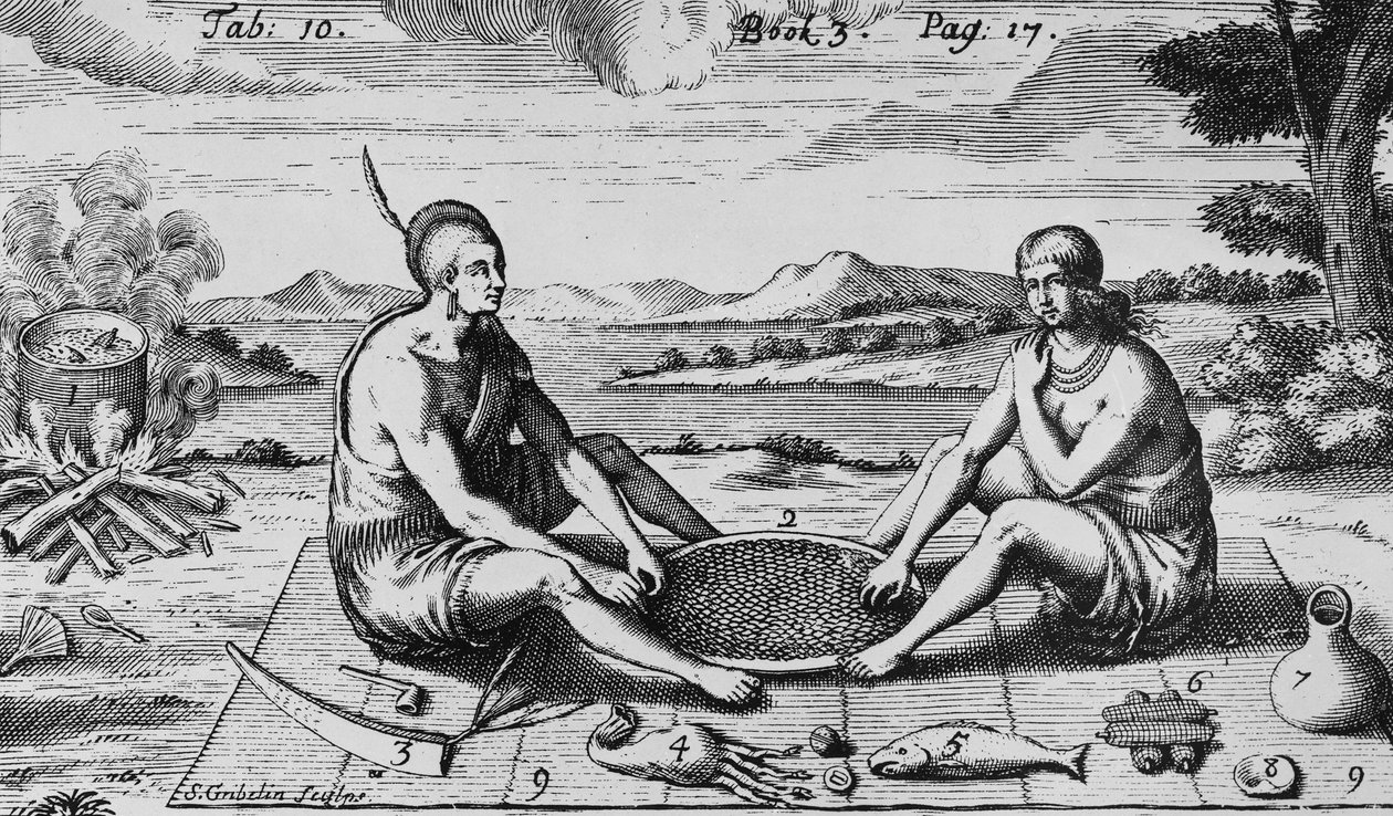 En man och hans fru vid middagen, 1705 av Simon II Gribelin
