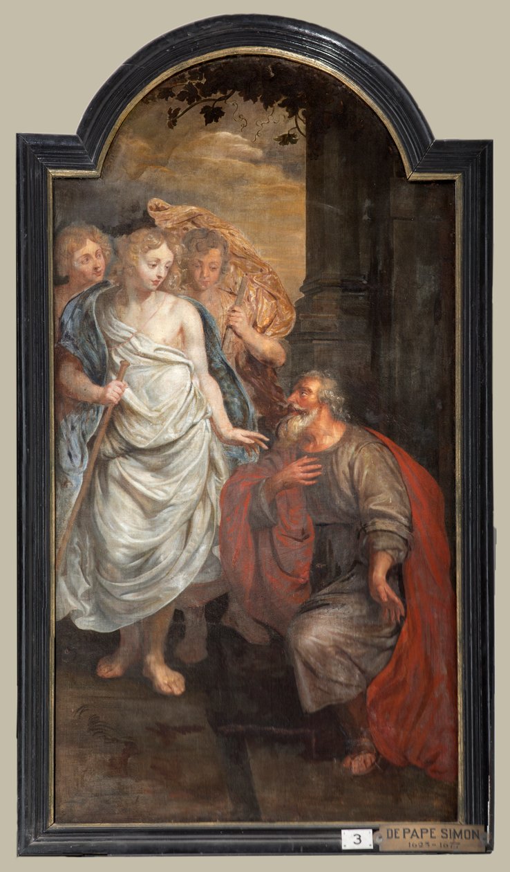 Sockenkyrka (Sint-Walburgakerk). Målning, triptyk. Simon De Pape (?). Inlösen av de kristna slavarna till turken. av Simon II de Pape