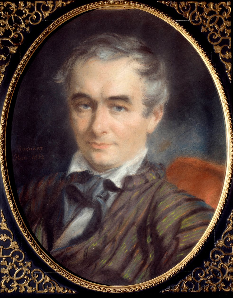 Porträtt av Prosper Merimee (1803-1870), författare, historiker och en fransk arkeolog. Målning av Simon Rochart (1788 - 1872) av Simon Jacques Rochard