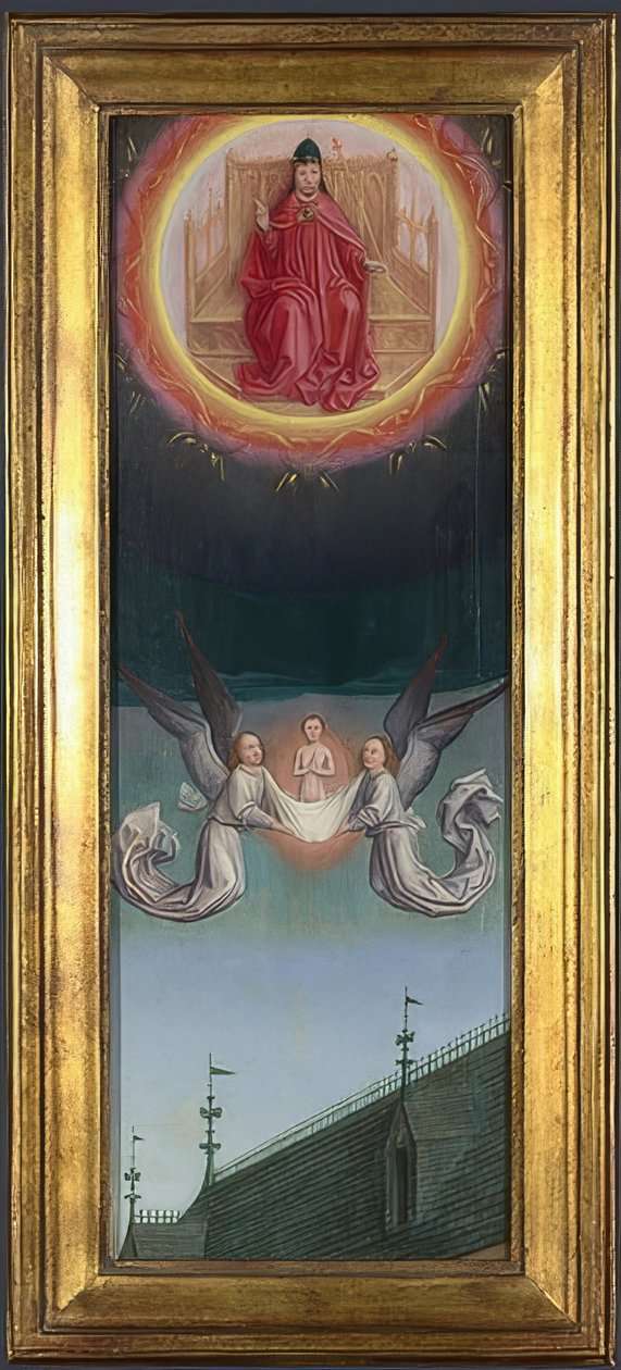 Sankt Bertins själ bärs till himlen (altartavla från Abbey of St. Bertin). Omkring 1459 av Simon Marmion