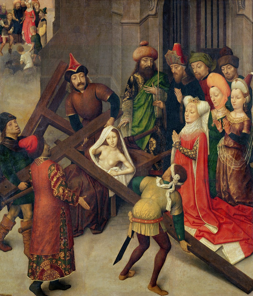 Sankta Helena och det sanna korsets mirakel av Simon Marmion