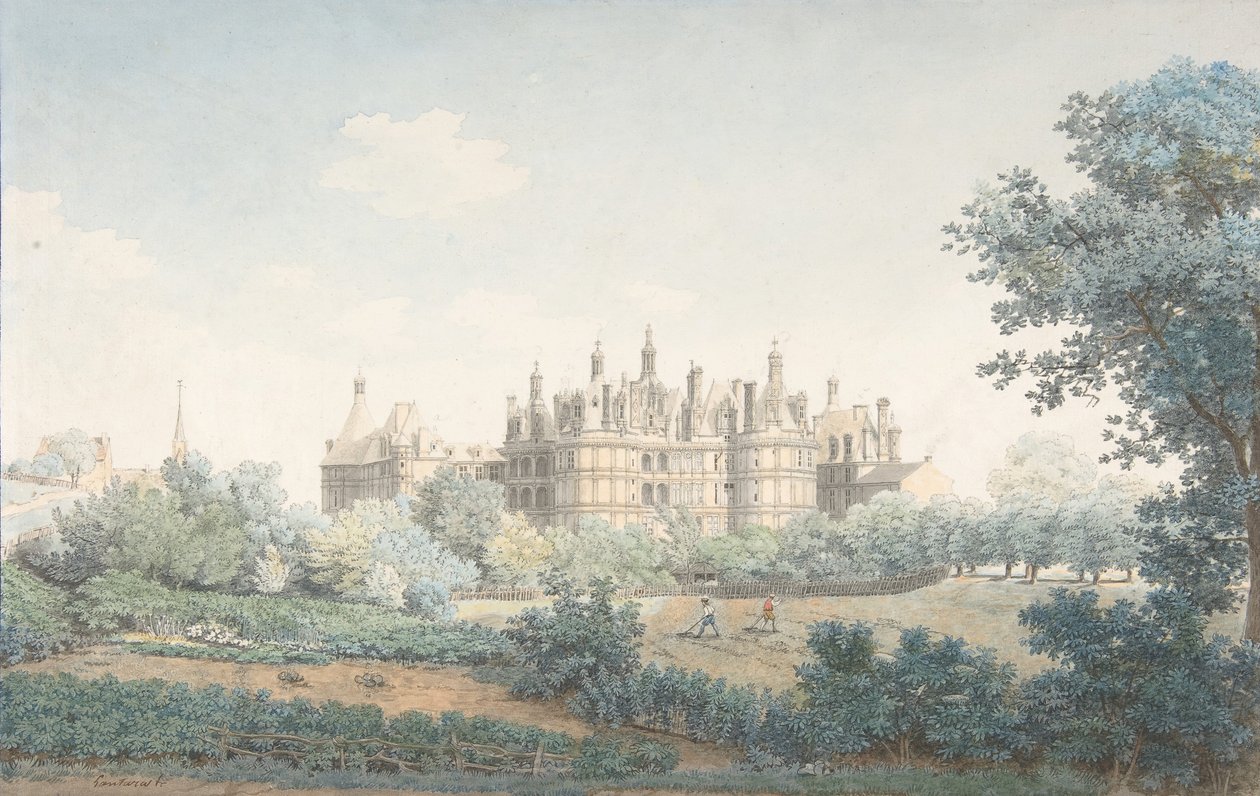 Château of Chambord sett från sydväst, 1700-talet. av Simon Mathurin Lantara