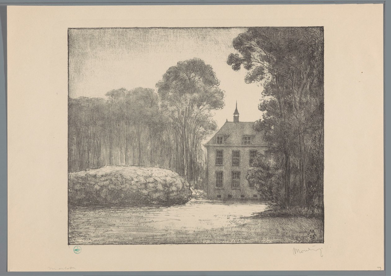 Utsikt över en bondgård på gården De Raephorst Raephorst (originaltitel) Gamla herrgårdar runt Haag (original serietitel) av Simon Moulijn (signed by artist)