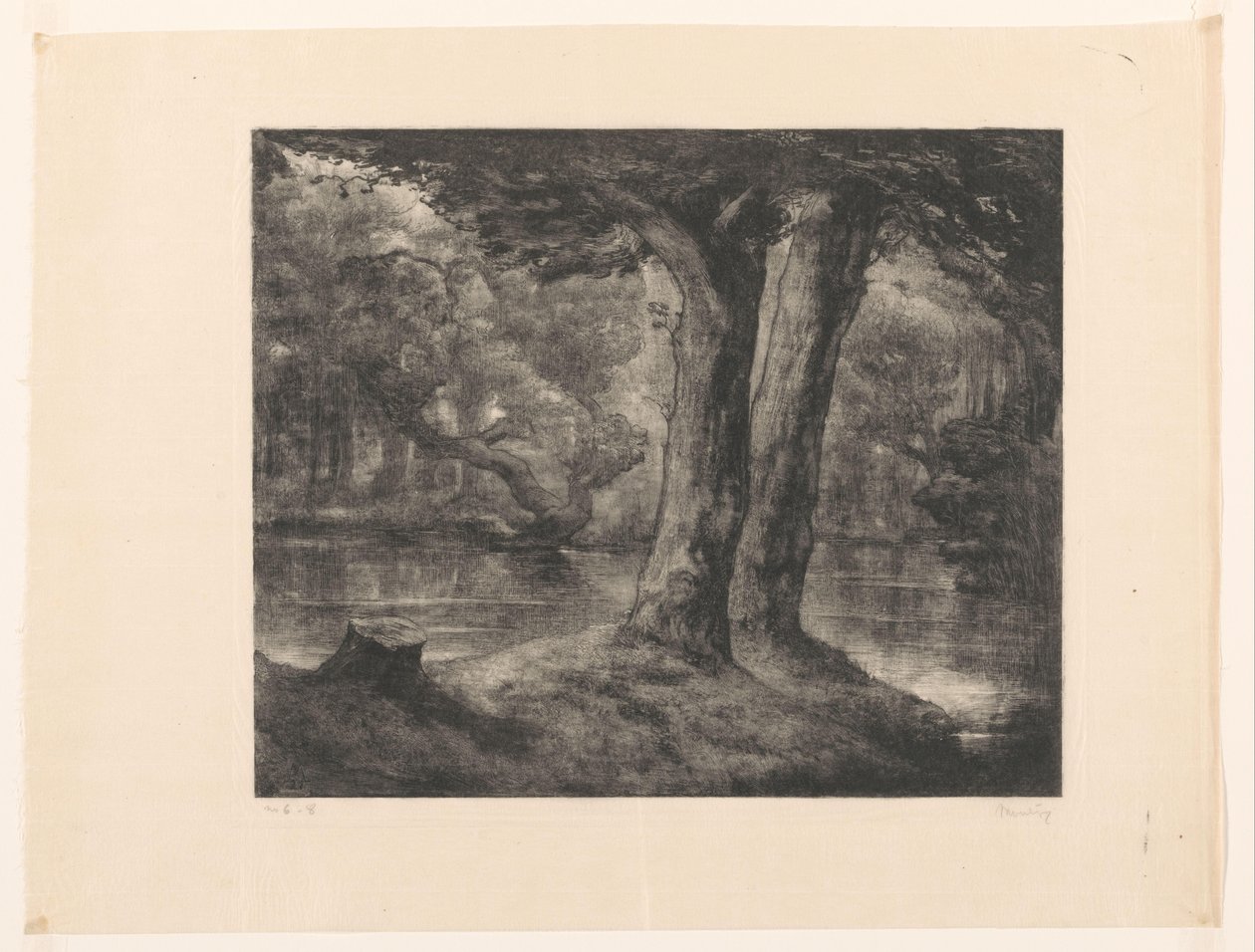 Vatten i en skog Forest View (originaltitel) av Simon Moulijn (signed by artist)