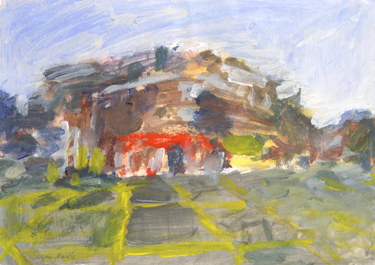 Crossroads, 2023 (akryl på papper) av Simon Neville