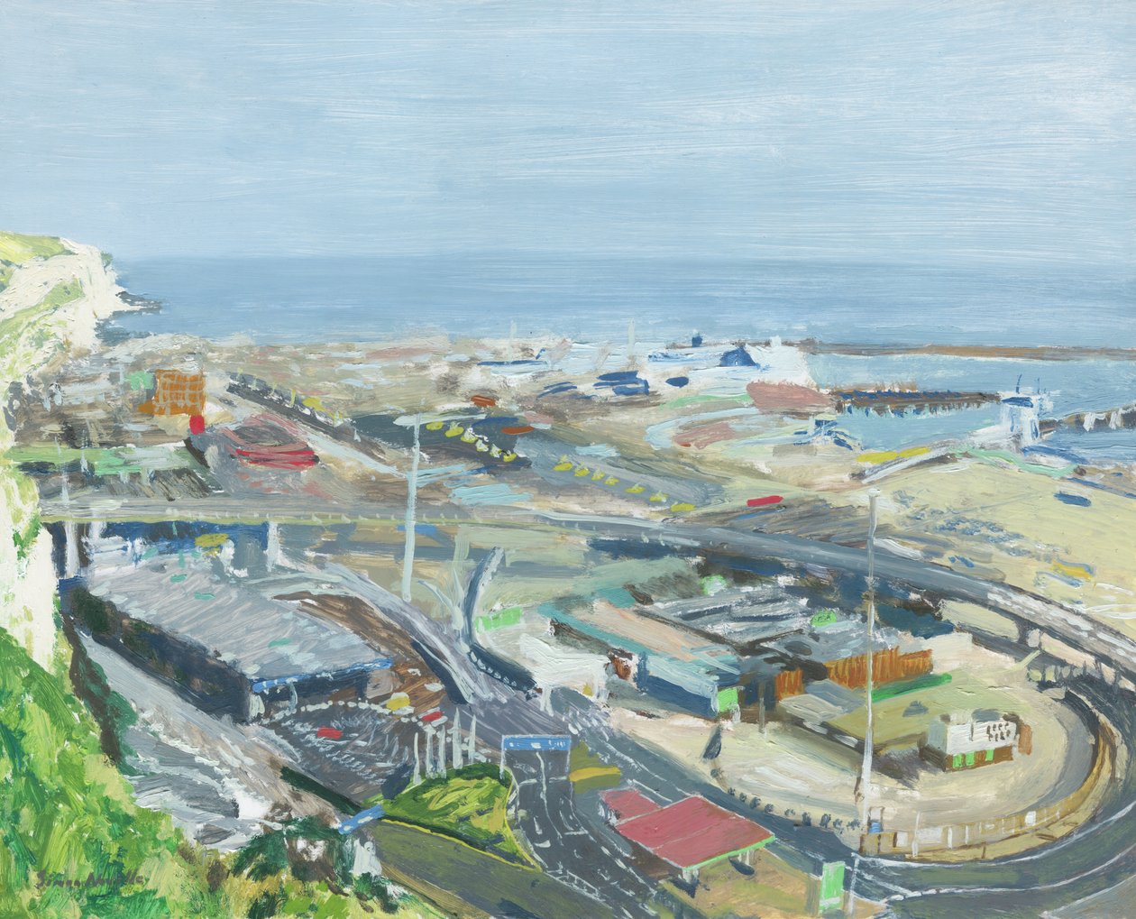 Port of Dover, 2019 (olja på pannå) av Simon Neville