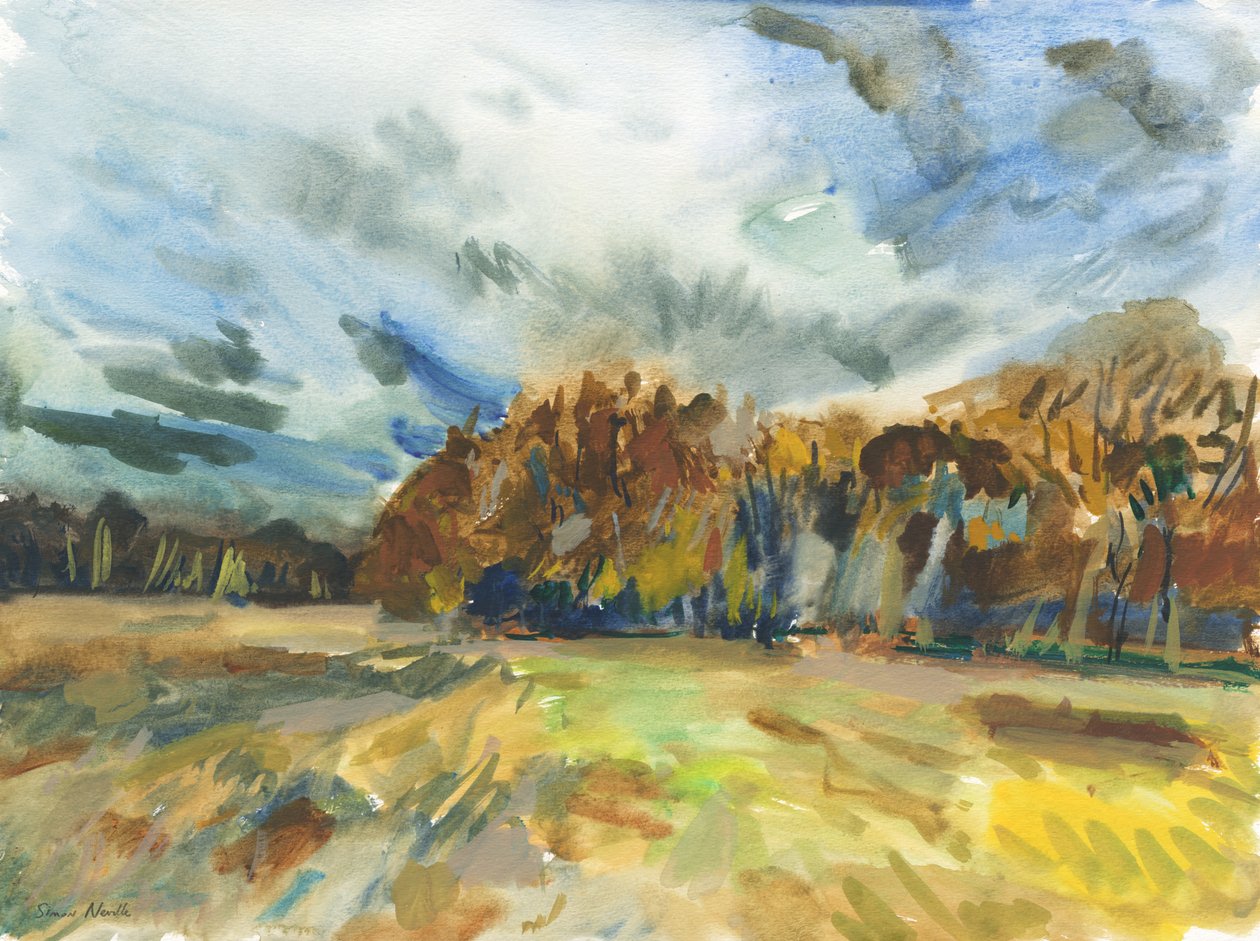 Richmond Park, 2018 (akvarell på papper) av Simon Neville