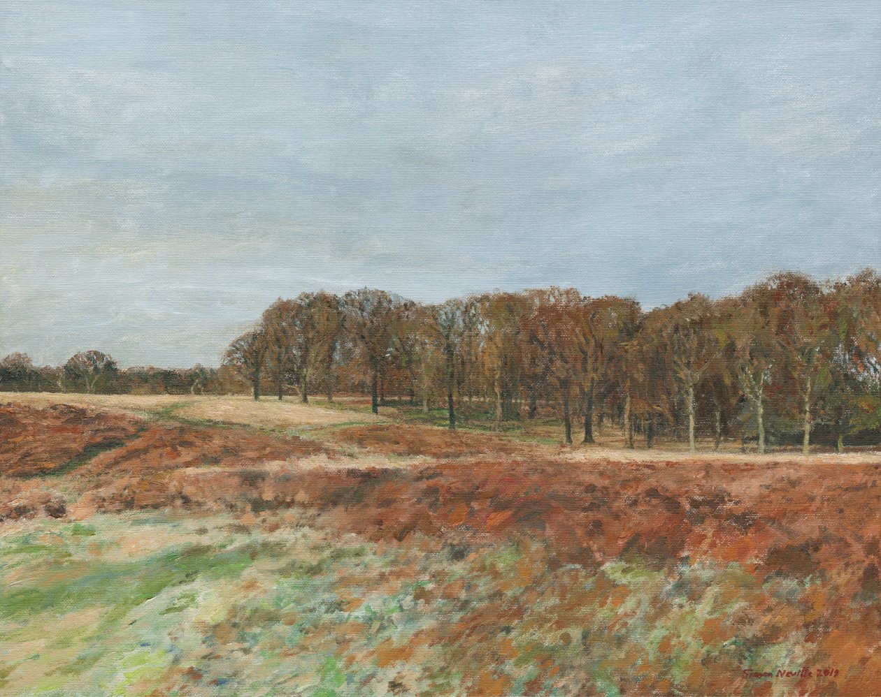Richmond Park, 2019 (olja på duk) av Simon Neville