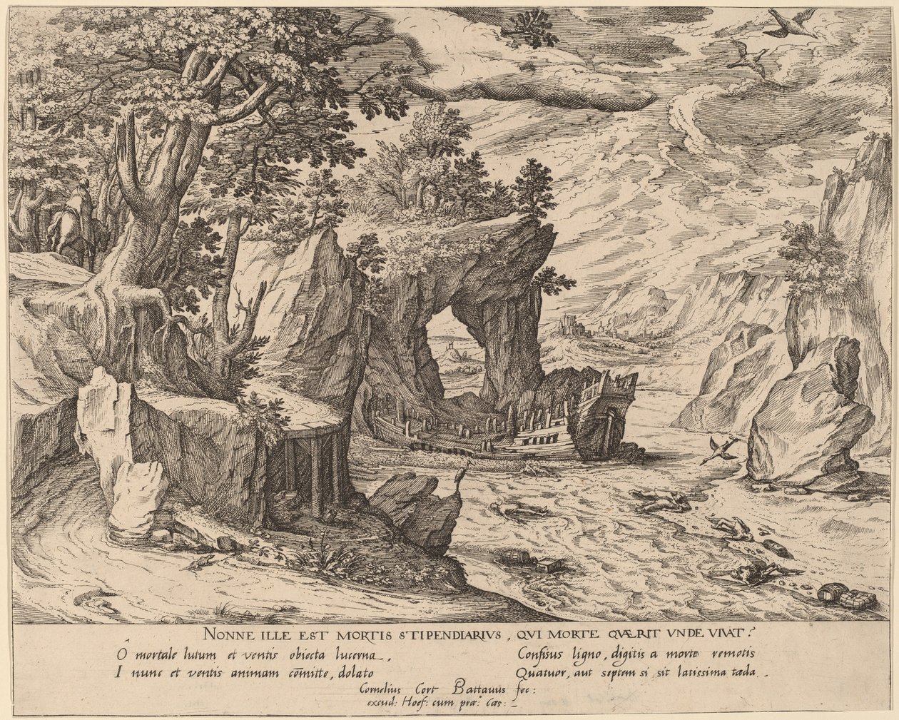 Efter skeppsbrottet av Simon Novellanus after Cornelis Cort