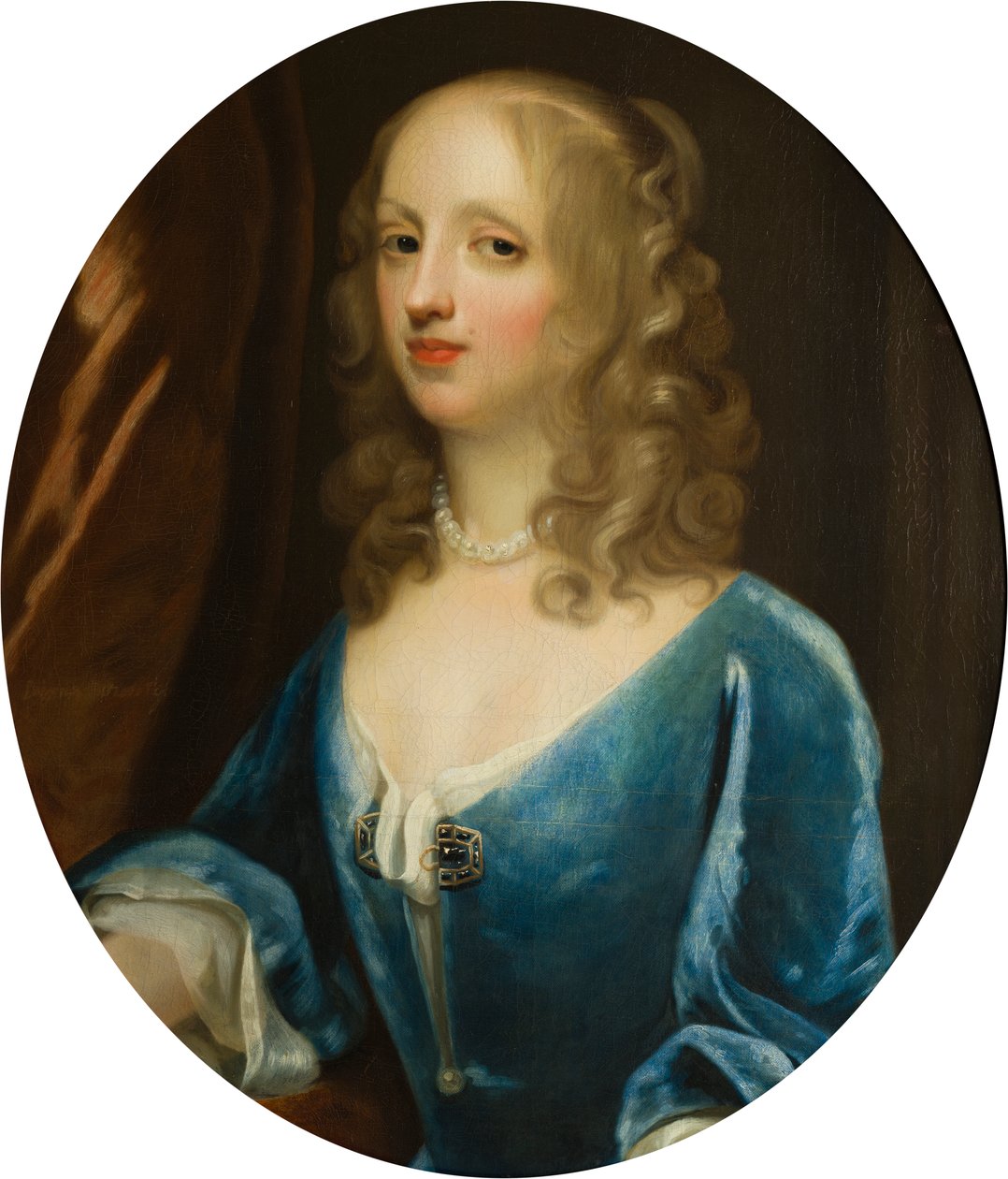 Porträtt av Lady Diana Russell (1622-1694), Viscountess Newport, ca 1660-94 (olja på duk) av Simon Peeterz Verelst