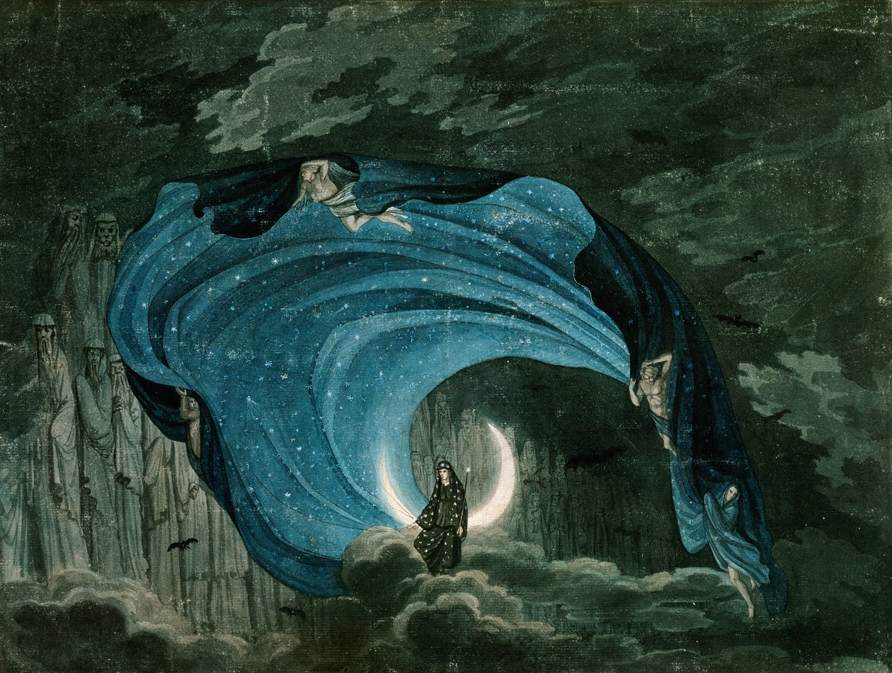 Dekor till Nattens drottning, Mozarts opera av Simon Quaglio