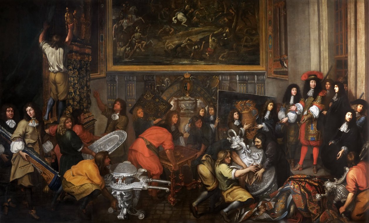 Ludvig XIV besöker Manufacture des Gobelins den 15 oktober 1667 av Simon Renard de Saint Andre