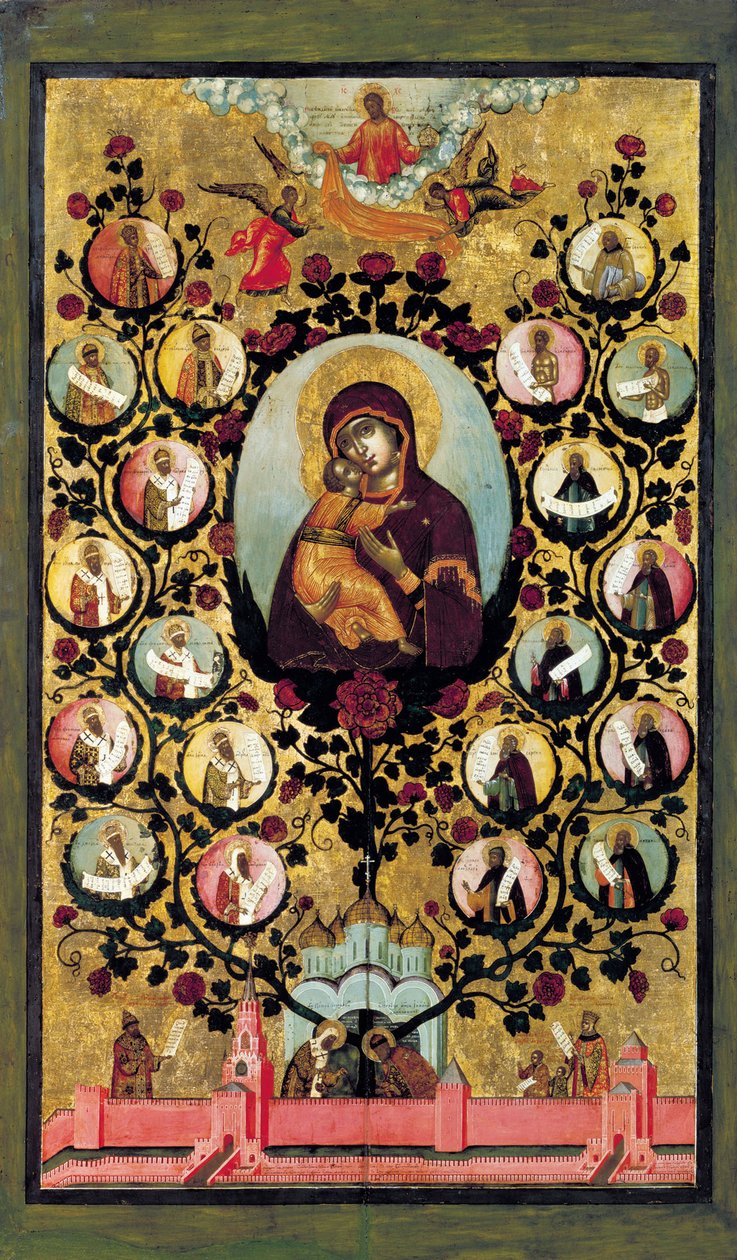 Apoteos av Jungfrun av Vladimir, 1668. av Simon Ushakov