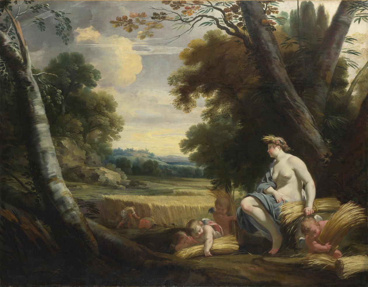Ceres and Harvesting Cupids, c. 1635 av Simon Vouet
