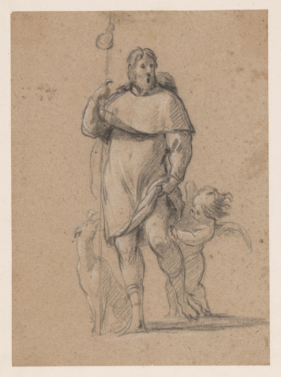 St Rochus med hund och ängel av Simon Vouet