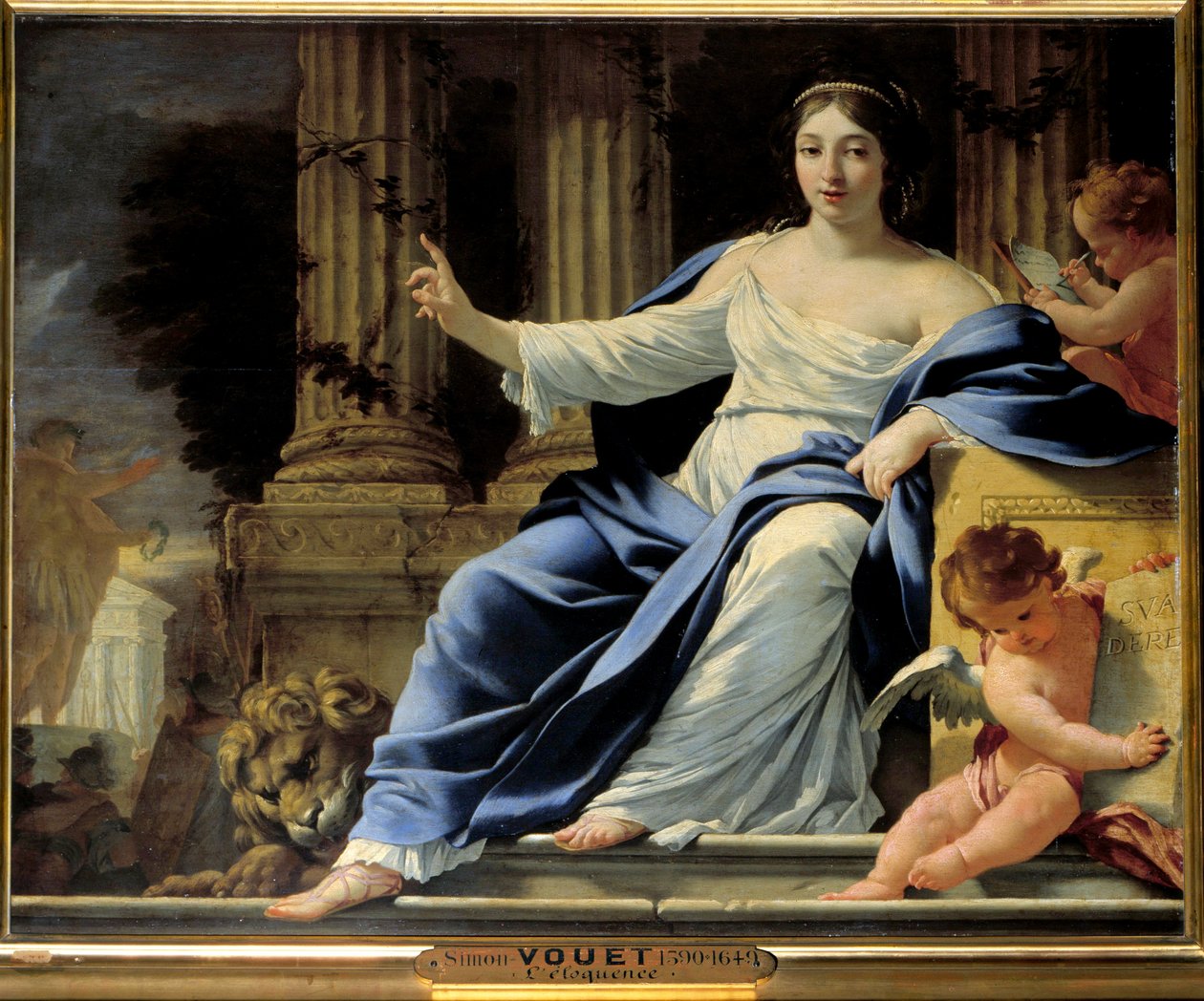 Vältalighet. Representation av Polymnie, vältalighetens musa. Målning av Simon Vouet (1590-1649) 1600-talets sön. 0,81x1 m av Simon Vouet
