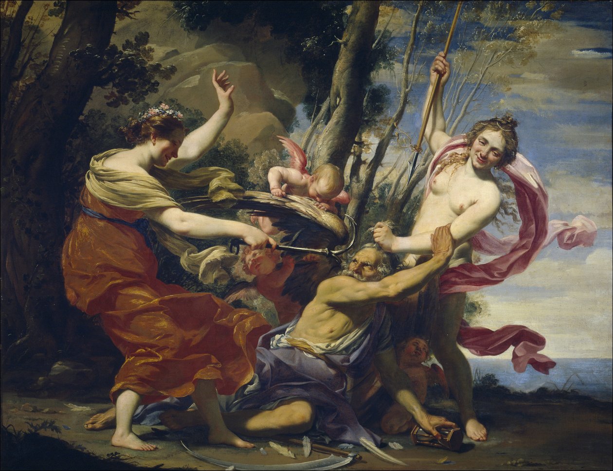 Fader Tid övervunnen av kärlek, hopp och skönhet - Vouet, Simon (1590-1649) - 1627 - Olja på duk - 107x142 - Museo del Prado, Madrid av Simon Vouet