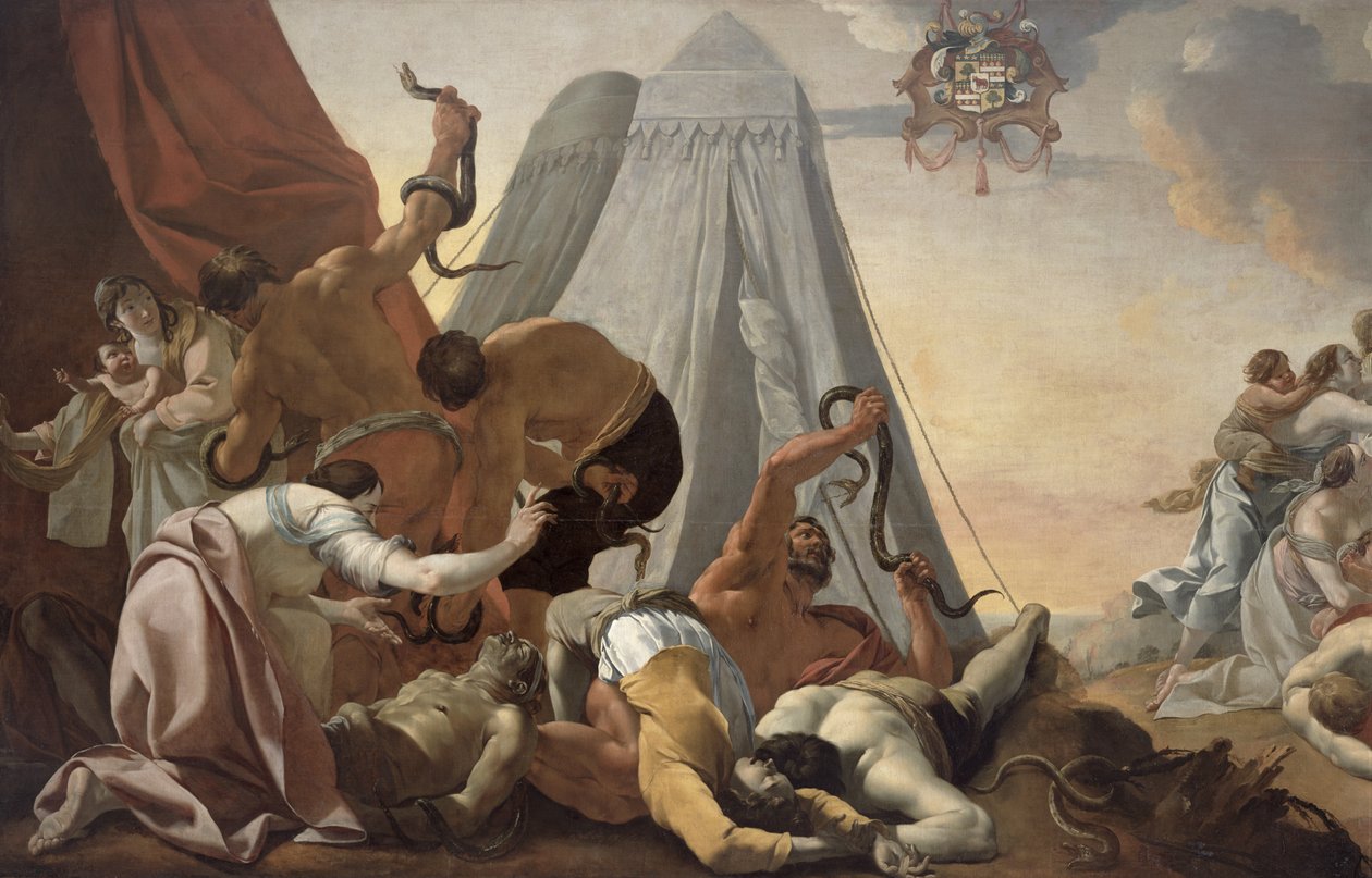Israeliter att se upp till bronsormen av Simon Vouet