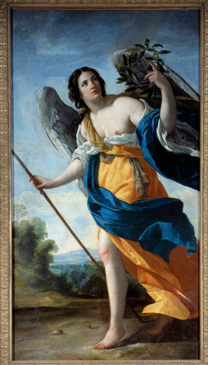 La vertu Målning av Simon Vouet (1590-1649) 1600-talets sön. 2,1x1,13 m av Simon Vouet
