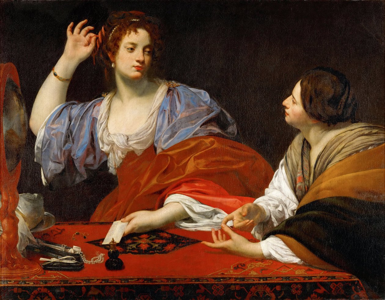 Martha skyller på sin fåfänga syster Maria Magdalena - Simon Vouet (1590-1649). Olja på duk, ca. 1621. Mått : 110x140 cm. Konsthistoriska museet, Vienne av Simon Vouet