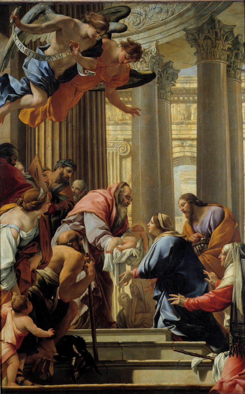Presentation vid tempelmålningen av Simon Vouet (1590-1649) 1600-talets sön. 3,93x2,5 m av Simon Vouet