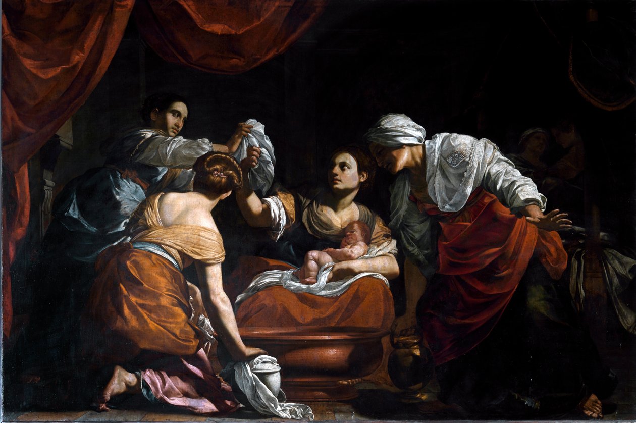 Jungfruns födelse (olja på duk av Simon Vouet