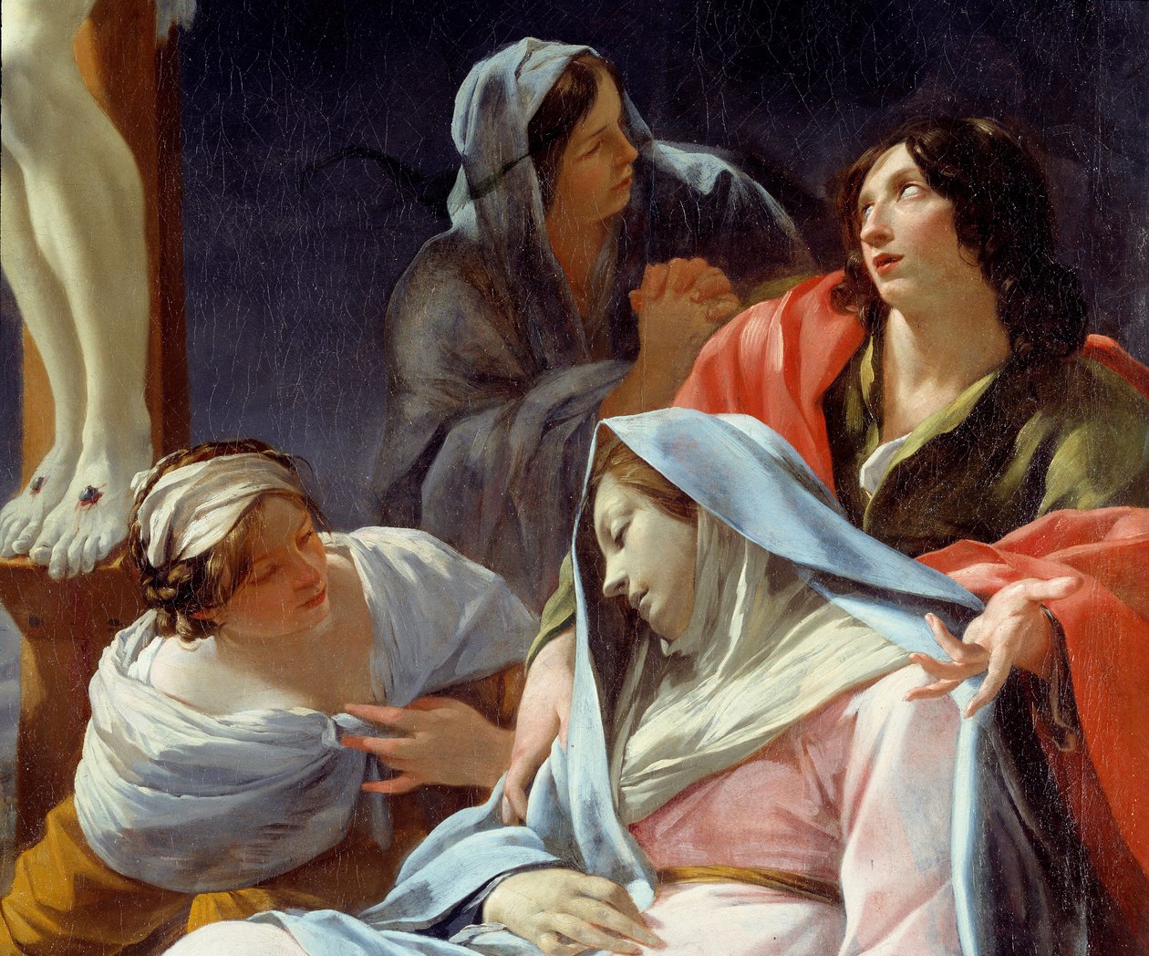 Korsfästelsen, detalj: Jungfrun svimmade. Målning av Simon Vouet (1590-1649) av Simon Vouet