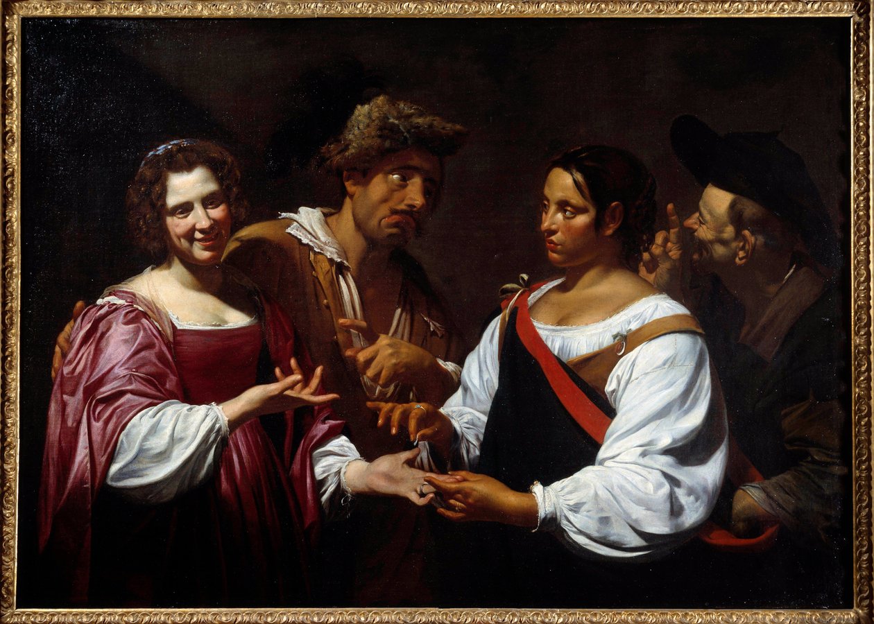 Spåkvinnan Målning av Simon Vouet (1590-1649) 1620 Sön. 1,2x1,7 m Ottawa, National Gallery of Art av Simon Vouet