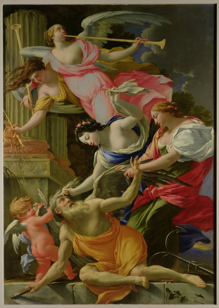 Tiden besegrad av kärlek, Venus och hopp, c.1645-46 av Simon Vouet