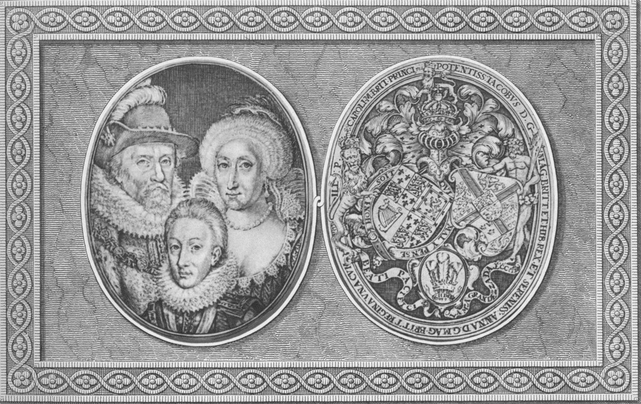 James I Anne av Danmark och Henry, Prince of Wales, 1612, 1904 av Simon de Passe