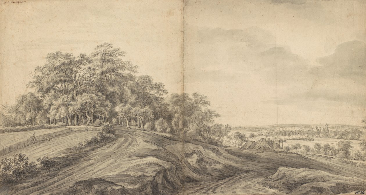 Panorama över Boersberg med Doorwerths slott i fjärran av Simon de Vlieger