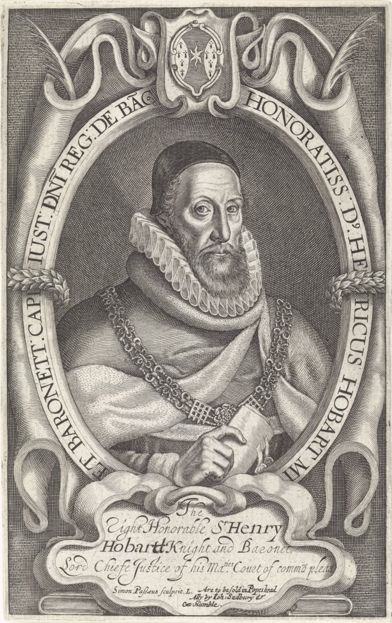 Porträtt av Henry Hobart av Simon van de Passe