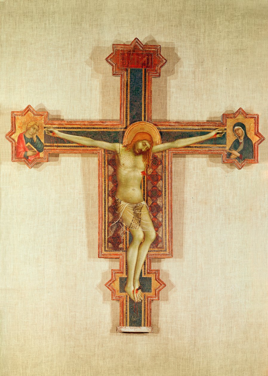 Krucifix med Jungfrun och Sankt Johannes, ca 1321-25 (tempera på trä) av Simone Martini
