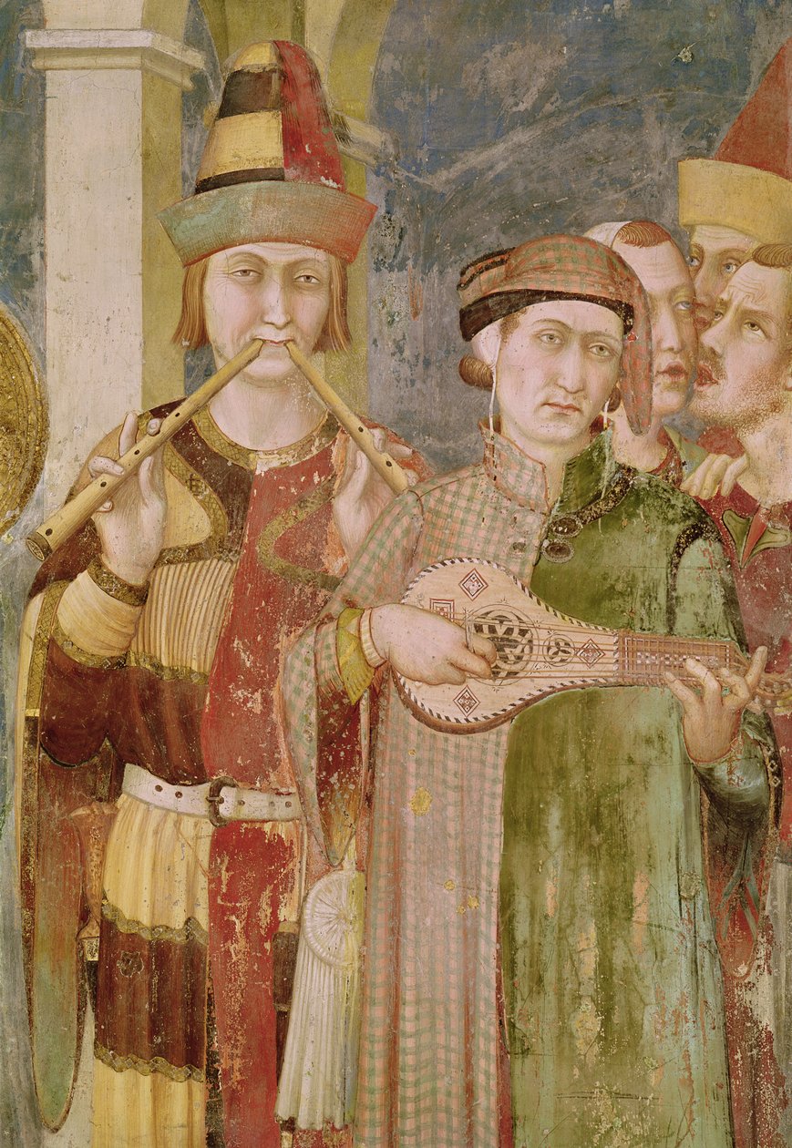 Detalj av musiker från St Martin, ca 1326 av Simone Martini