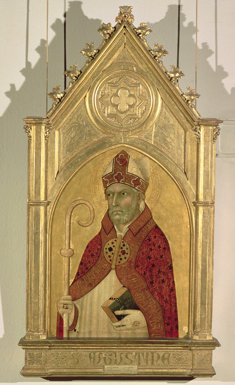 Saint Augustine, 1320-talet (äggtempera och guld på panel) av Simone Martini