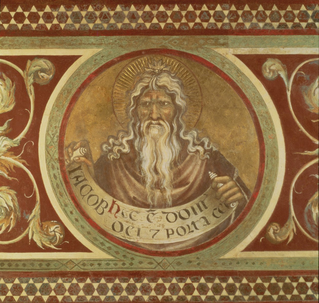 Maesta: Jacob, detalj från ramen, 1315 (detalj av 51591) av Simone Martini