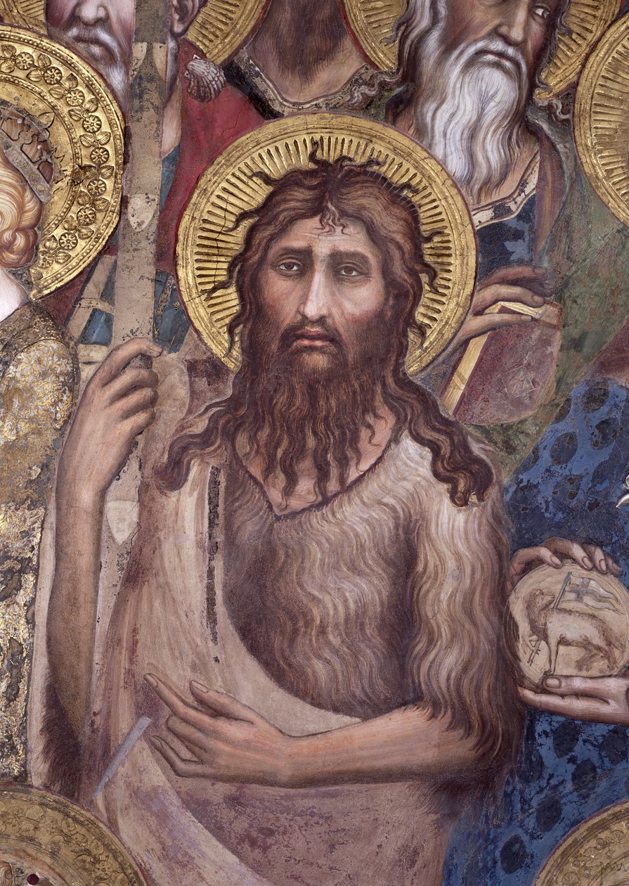 Maesta: Johannes Döparen, 1315 freskdetalj av 51591 av Simone Martini