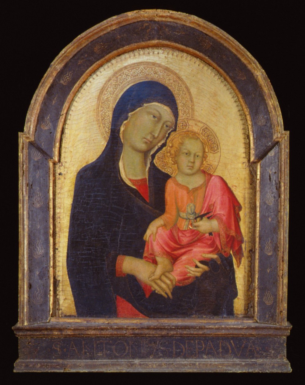 Jungfru Maria och barnet, ca 1325-30 (poppel) av Simone Martini