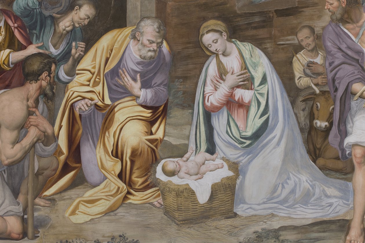 Tillbedjan av herdarna, 1578-82 av Simone Veneziano Peterzano
