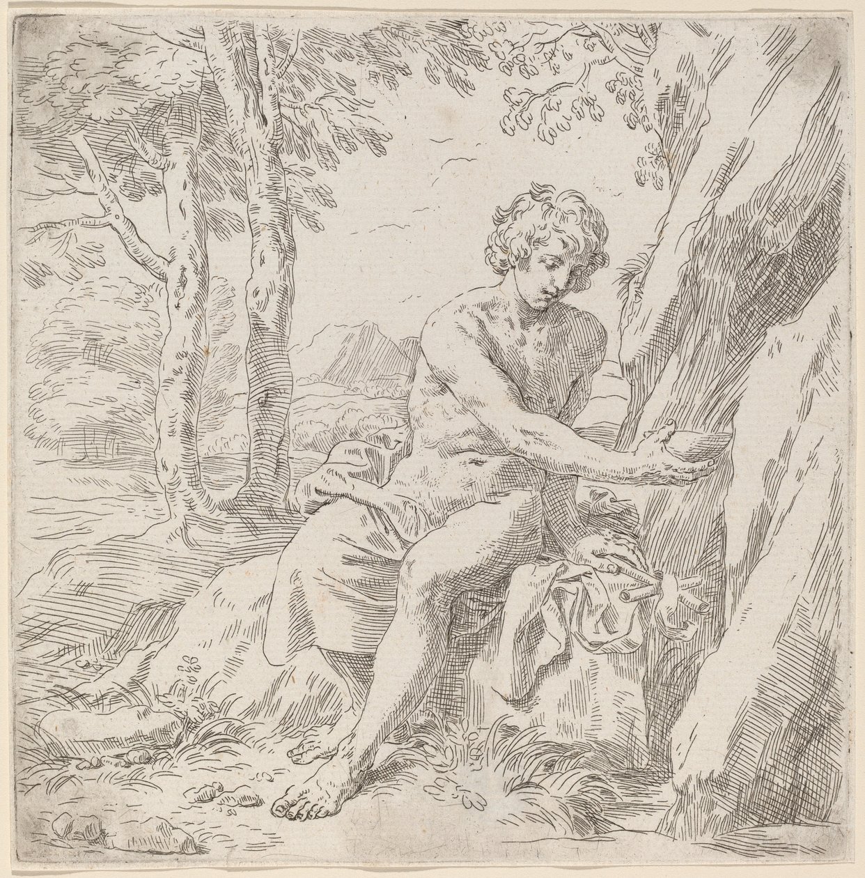 Johannes Döparen i öknen av Simone Cantarini