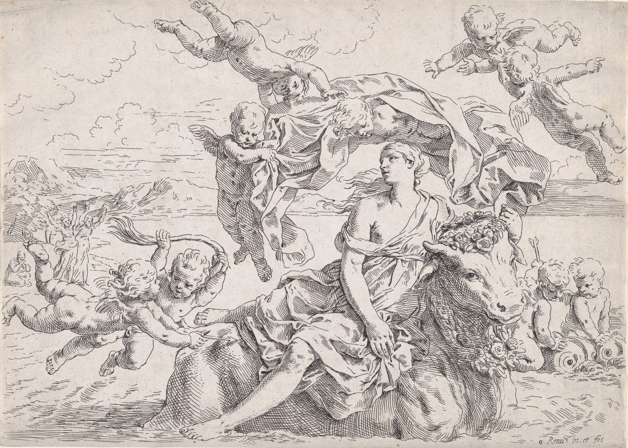 The Rape of Europa, efter Reni, ca. 1636. av Simone Cantarini
