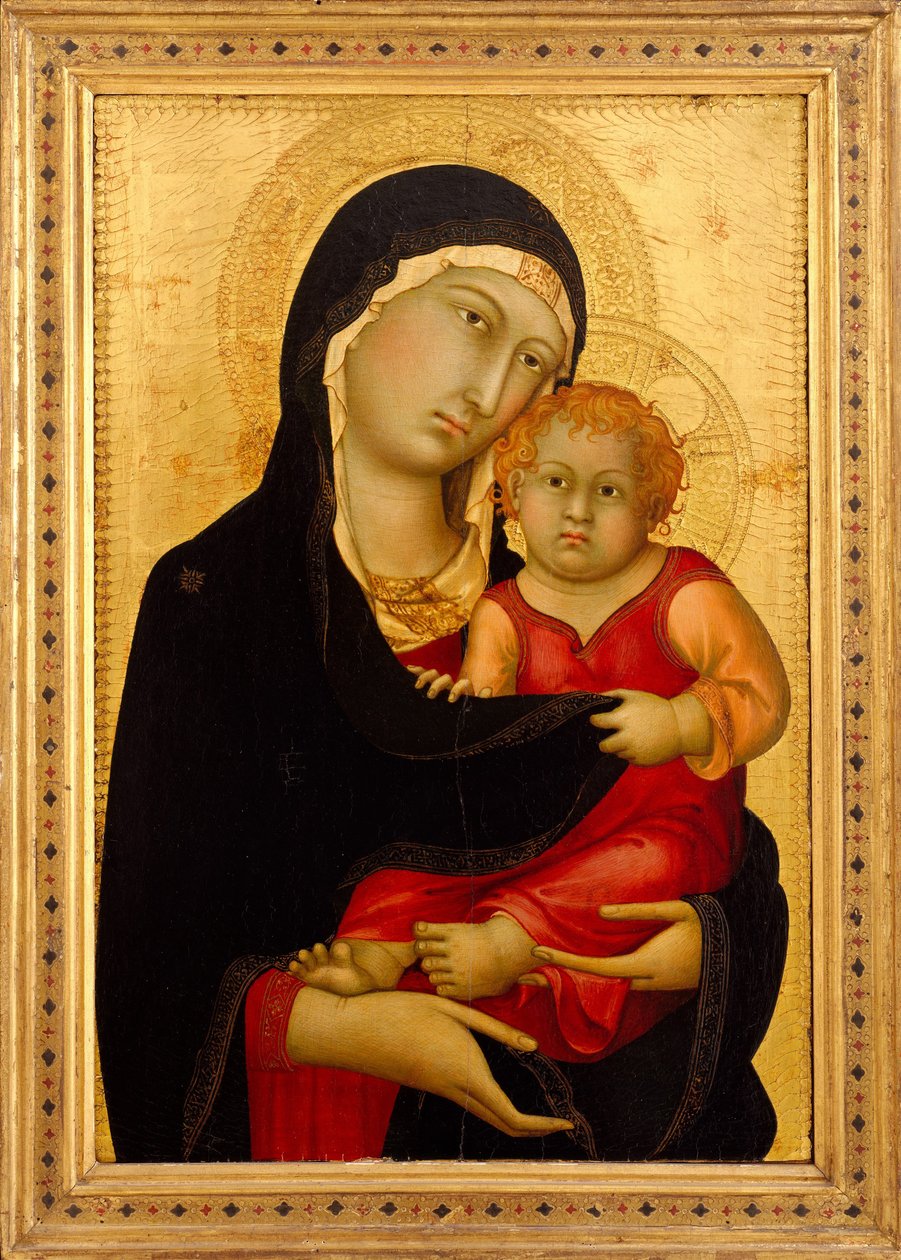Madonna och barn, ca 1326 (tempera på trä, guldslipad) av Simone Martini