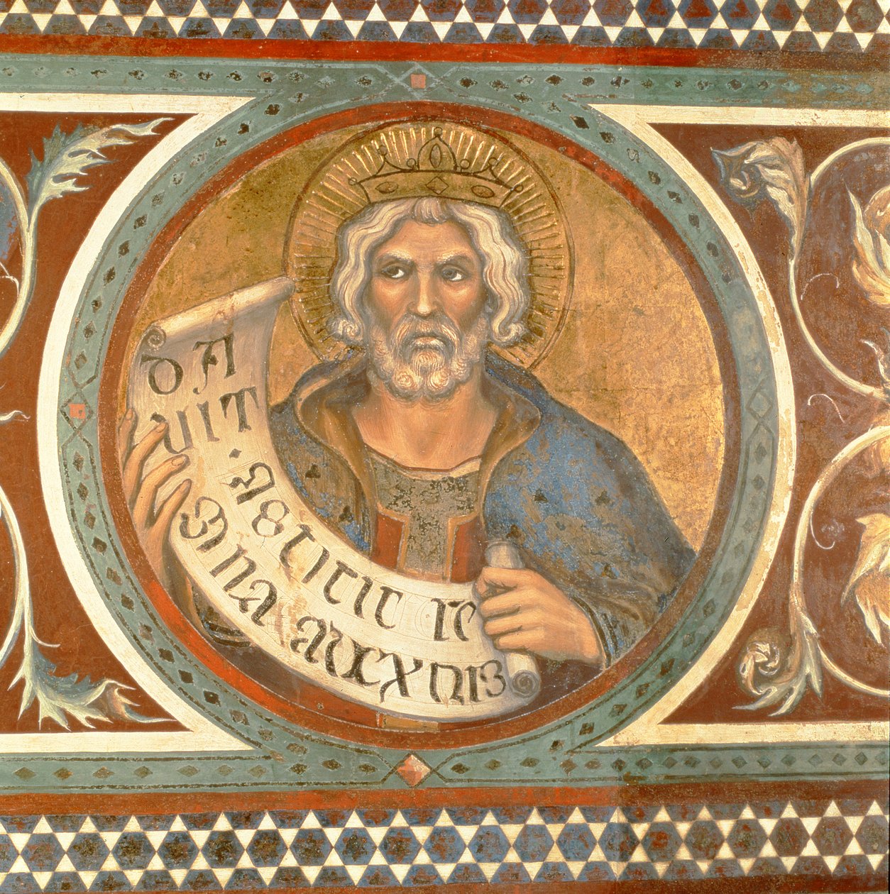 Maesta: David, detalj från ramen av Simone Martini