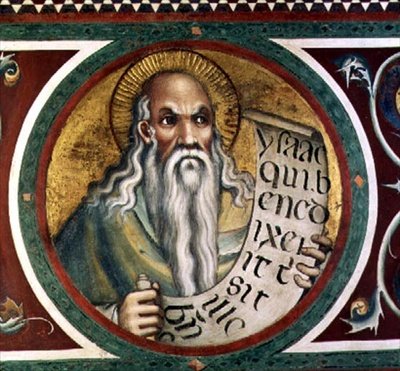 Maesta: Isaac, detalj från ramen av Simone Martini