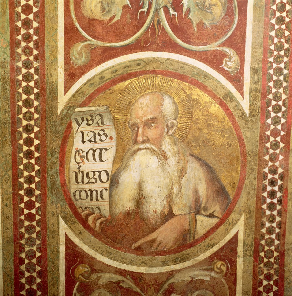 Maesta: Jesaja, detalj från ramen av Simone Martini