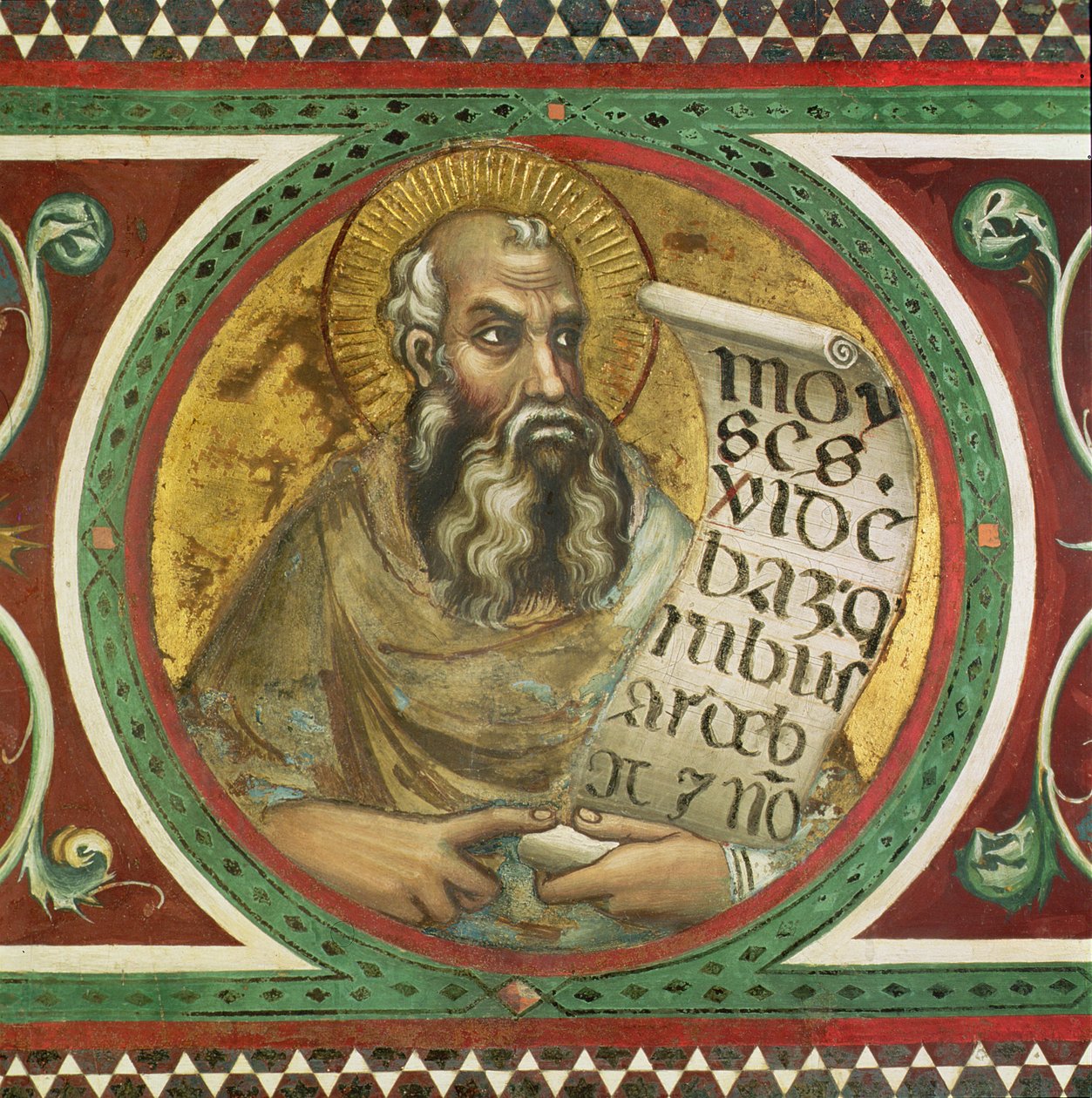 Maesta: Moses, detalj från ramen av Simone Martini